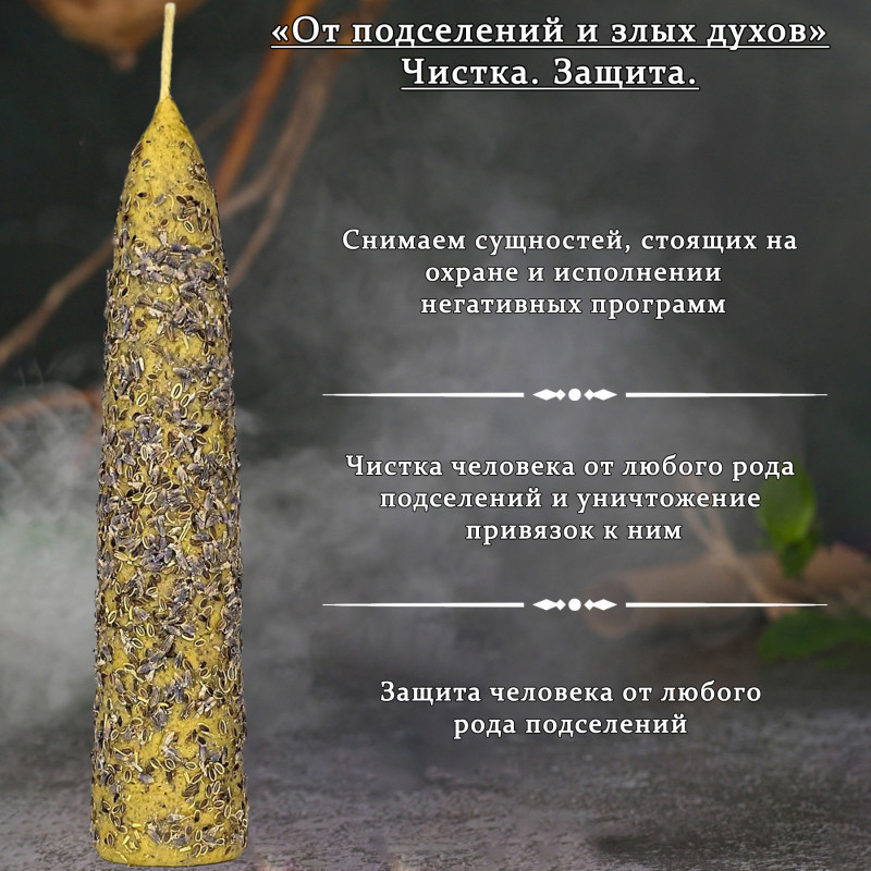Свеча-ритуал "От подселений и злых духов" Свеча-ритуал "От подселений и злых духов"